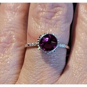 Fragrant Jewels Sterling Silver Black Dhalia Ring Size 9